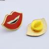 Fashion Enamel Pin Mouth Shaped Brooch Elegant Jackets Bag Backpack Badge Eye Catching Accessory for Trendsetters