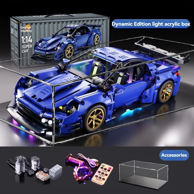 DIY Technical Super Speed Sport Car Building Blocks MOC Assemble Bricks Racing Vehicle Toys  Birthday Halloween Christmas Gifts