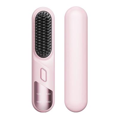 Kabellose Haarglättungsbürste Tragbarer Kabelloser Haarglättungskamm für Frauen Negativ-Ionen Reise USB Wiederaufladbarer Heißkamm