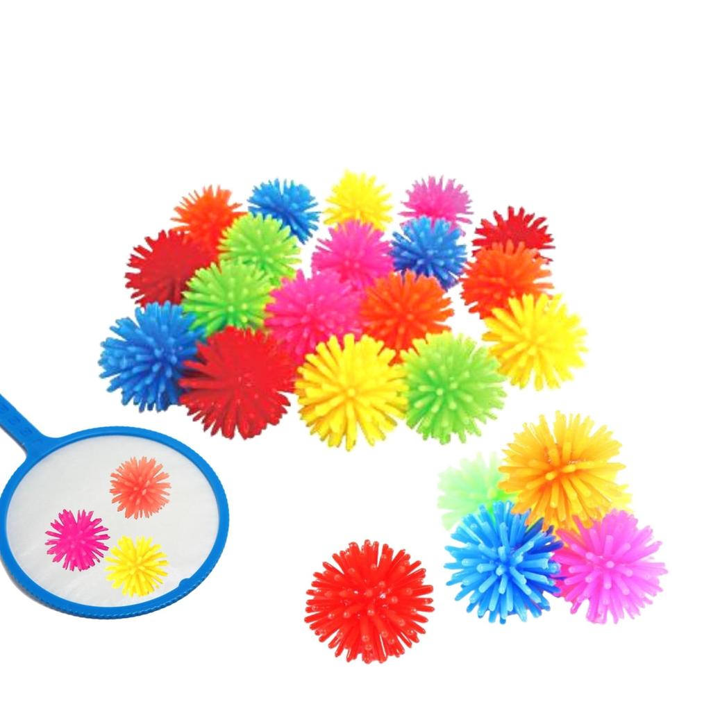 Sea Urchin Balls 6 Assorted Approximately 25mm Flexible Rubber Balls for Outdoor and as a Scoop or Prize You K-Bright (100 pieces, Colors, Diameter),