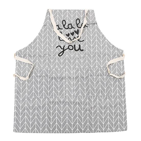 Kökförkläde Rutigt Mönster Ärmlöst Andningsbart Oljeavvisande Bomull Linne Fickor Fram Latzförkläde Kökstillbehör