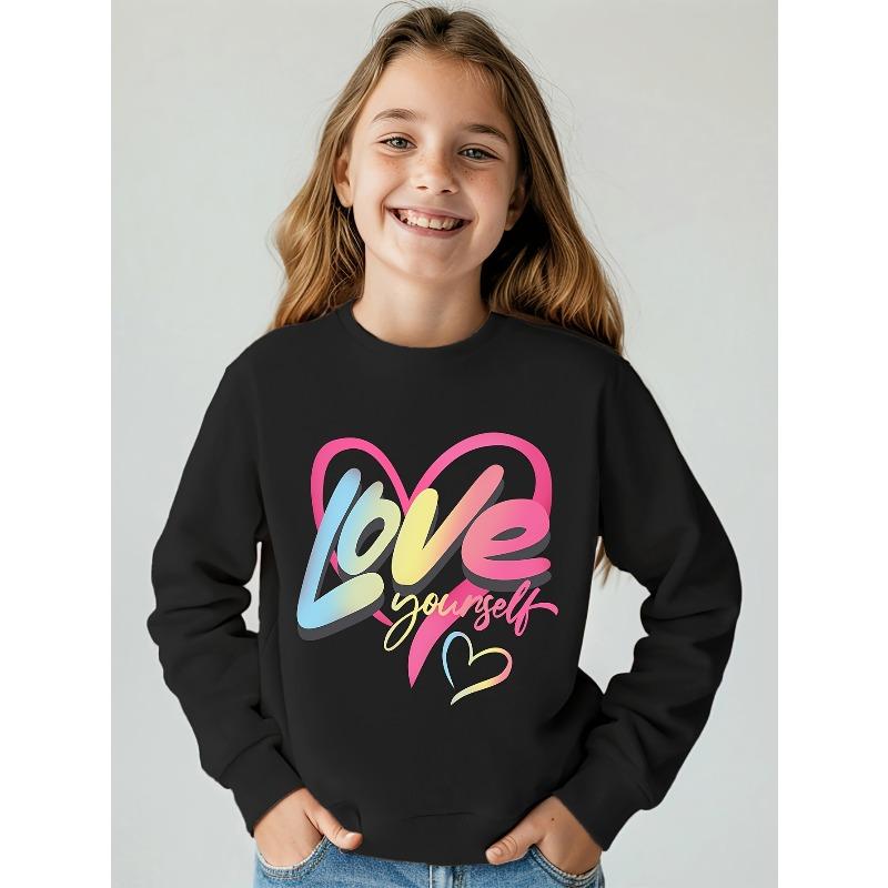 European sizes Kids Pattern Print Creative Sweatshirt, Soft And Comfortable Round Neck Long Sleeve Top 110