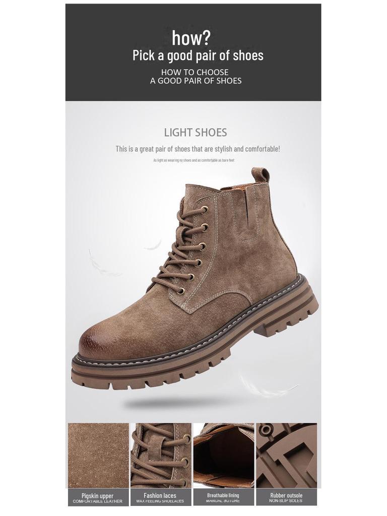 2024 Autumn Men's High-Top Casual Leather Retro Desert Boots - British Style