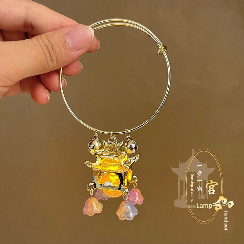 

Браслет в древнекитайском стиле, светящийся, с кисточкой-фонариком, придворный браслет феи, браслет на каждый день, универсальные аксессуары, женский Chang an Ballad-Gold [Adjustable]]