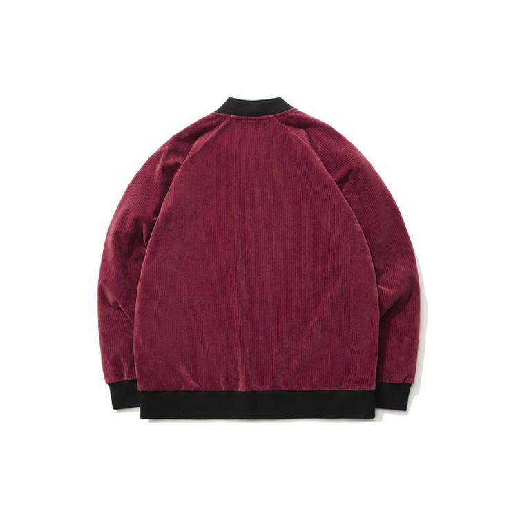 Li Ning Loose Fit Zip Up Baseball Jacket Men jackets Red AWDR103-2