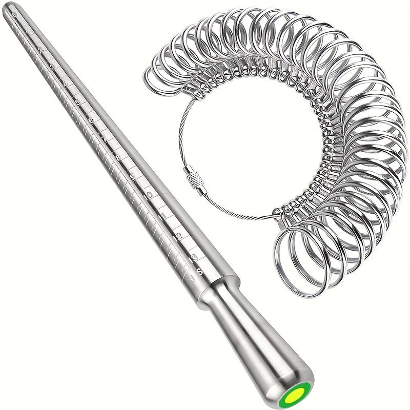 Ring Size Measurement Tool Kit Including a Finger Size Gauge And a Mandrel for Measuring Ring Sizes Jewelry Size Assessment