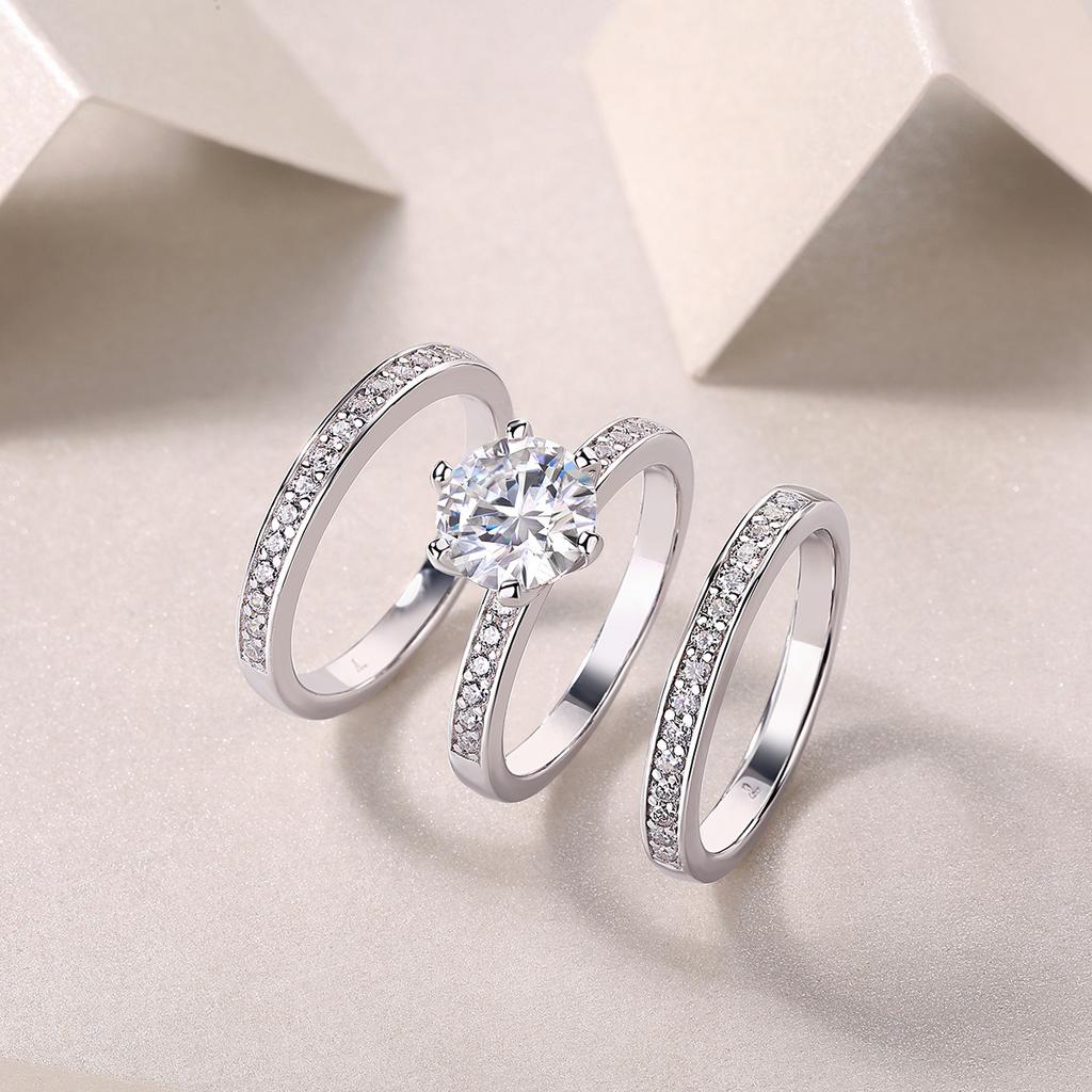 New Product Stacking Ring Children Do Not Fade, Light Luxury High Sense Versatile S925 Silver Moissanite Ring