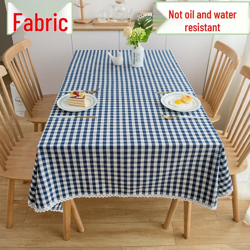 Ins Style Waterproof Wash-Free Plaid Tablecloth for Coffee and Dining Tables