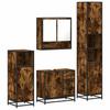 4 Piece Bathroom Furniture Set In Smoked Oak Wood Material