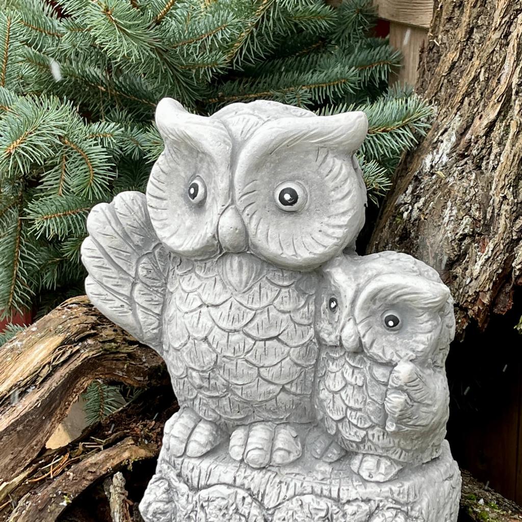 Eagle owls - concrete garden figure