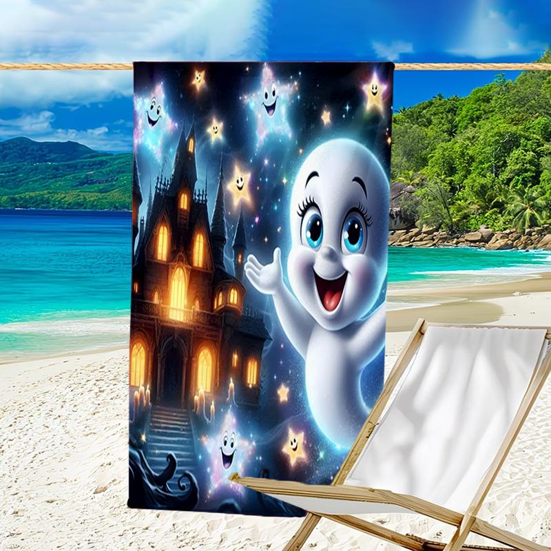 1pc Casper2 Beach Towel, Beach and Seaside Swimming Pool Equipment, Fashion Pattern, Rectangular, Travel Essentials