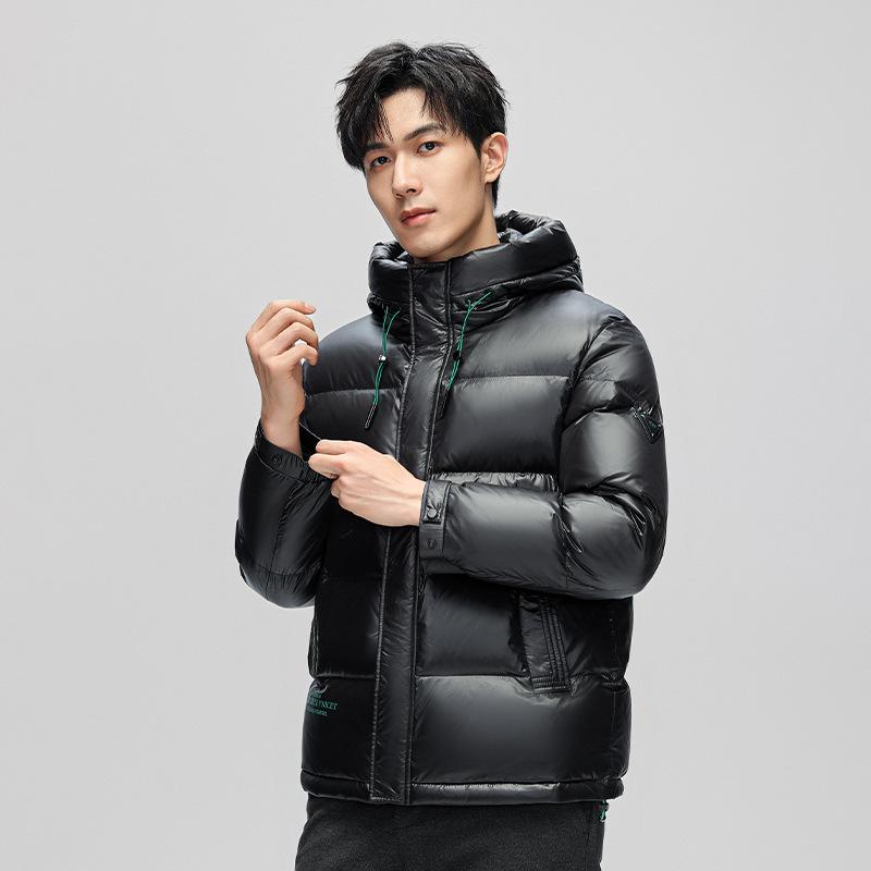 

Мужская куртка с капюшоном, новая повседневная утолщенная модная глянцевая куртка-пуховик, мужская куртка на утином пуху 90, куртка для мужчин 4XL