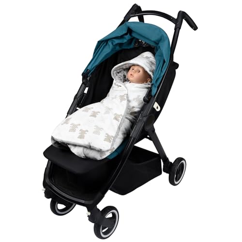 Bebamour Swaddle for Newborns, Baby Outing Supplies, Multi-Purpose Blanket, Lap Blanket, Windbreaker, Cold Protection (Bear)