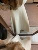 Korean Style High Waist Wool Midi Skirt - A-Line, Solid Color, Chic Slimming Skirt for Women, Autumn/Winter.