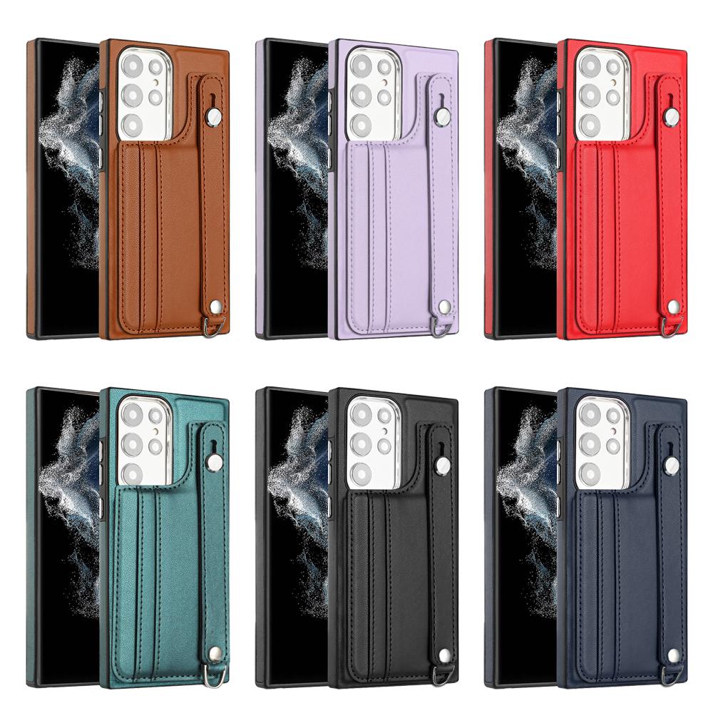 

Чехол для Samsung Galaxy S21 S22 S23 A12 A13 A14 A22 A23 A33 A34 A04E...A серии Кожа PU Слот для карт Дизайн на запястье Защита от падения Полное покрытие