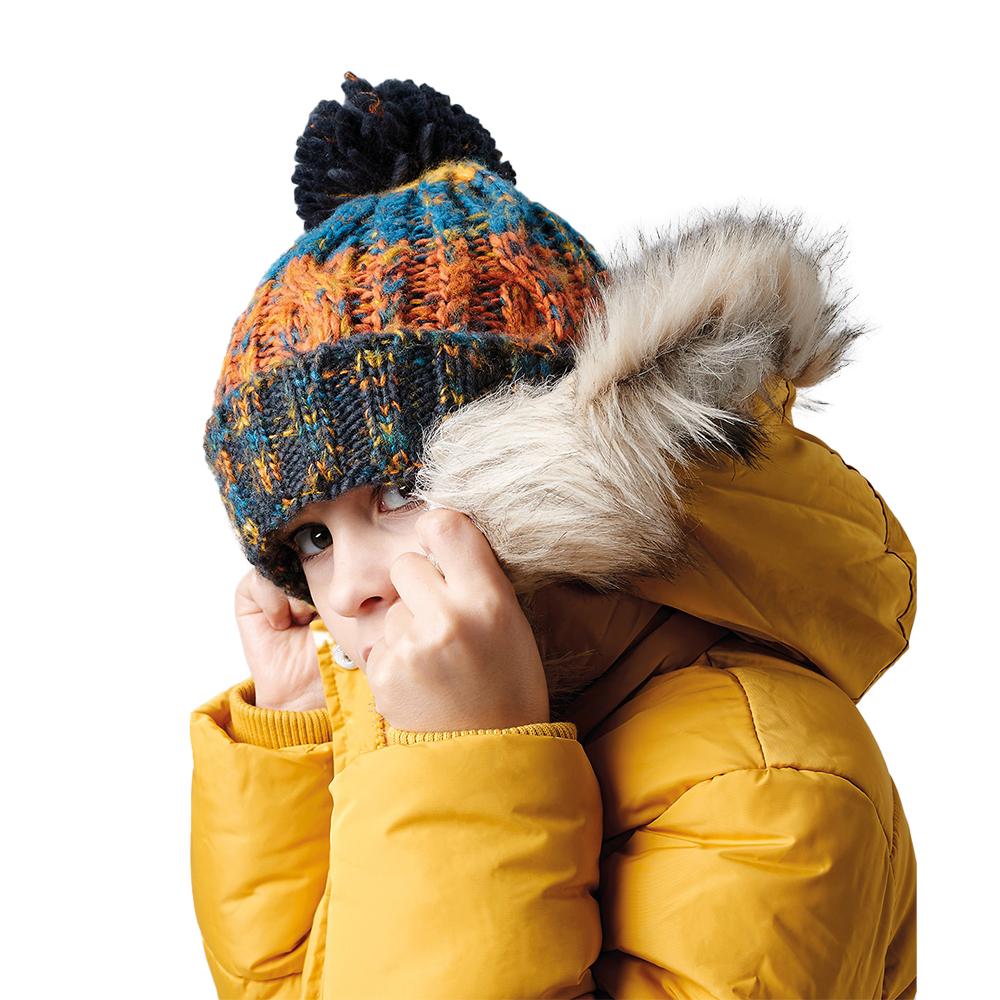 Beechfield Childrens/Kids Corkscrew Pom Pom Beanie