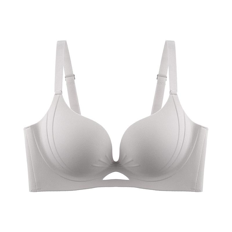 Sexy new gathering support, lift secondary breasts, seamless breathable water droplets, hollow bra cover