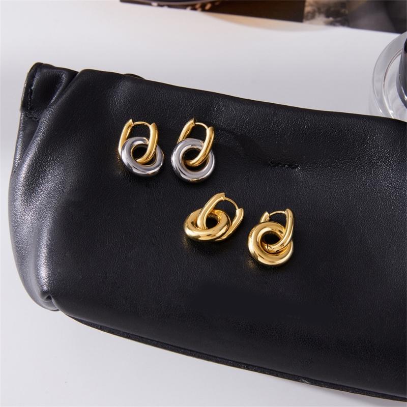Elegant Double Hoops Earrings Stainless Steel Portable Jewelry For Women Gift