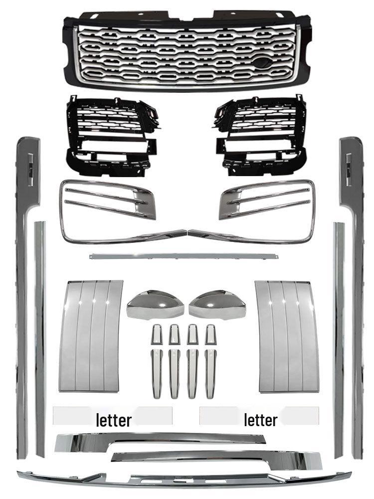 Trim Kit for Range Rover 18-22: Grille, Shark Gill, Handle Cover, Tailgate, and Body Trim