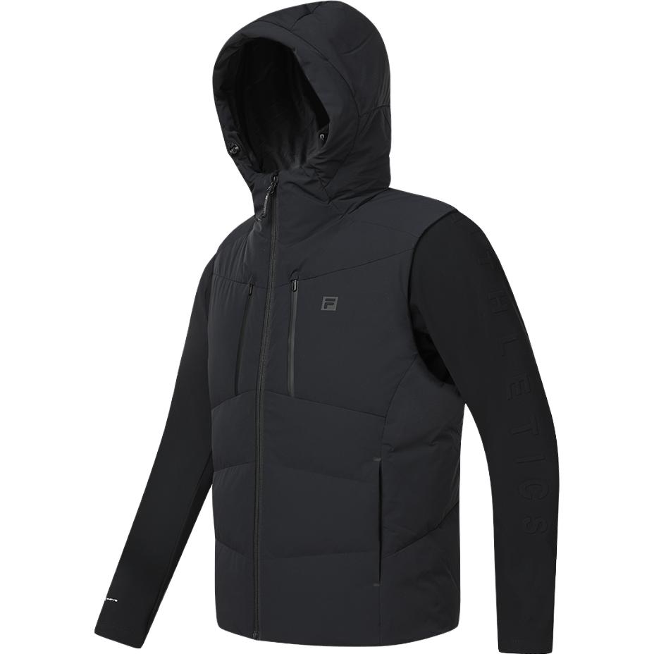

FILA 2023 Winter New Down Jacket Two Piece Set Basic Fitness Sports Hoodie Men topwear Black A11M341905F-BK XL