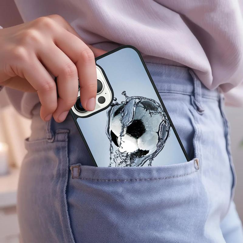 

Football Soccer Ball Phone Case For iPhone 17 Air 15 16e 14 13 Pro Max Coque 12 11 Pro Max PLUS cover iPhone 17pro