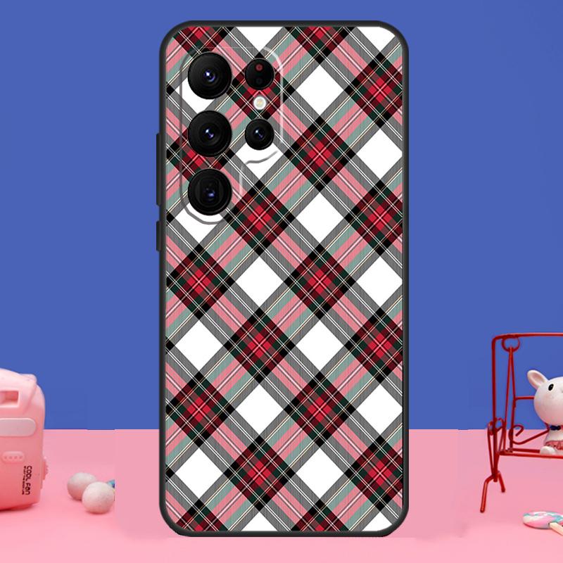 Housse Motif Carreaux Tartan Clan Stewart Pour Samsung Galaxy S24 S23 S22 S21 S20 FE Ultra Plus S8 S9 S10 Note 10 20 Ultra Coque