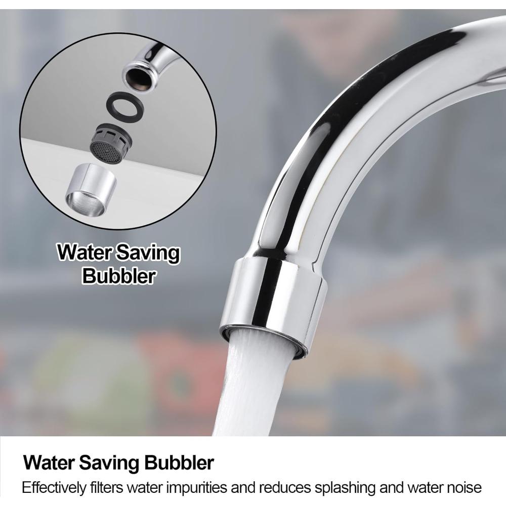 Single Hole Cold Water Faucet: Deck Mount Kitchen Cold Only Faucet - Brass Utility Outdoor Sink Faucet - Commercial Bar Water