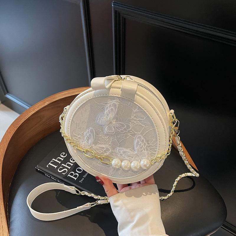 

Niche fashion three-dimensional butterfly women s small bag new chain shoulder crossbody small round bag