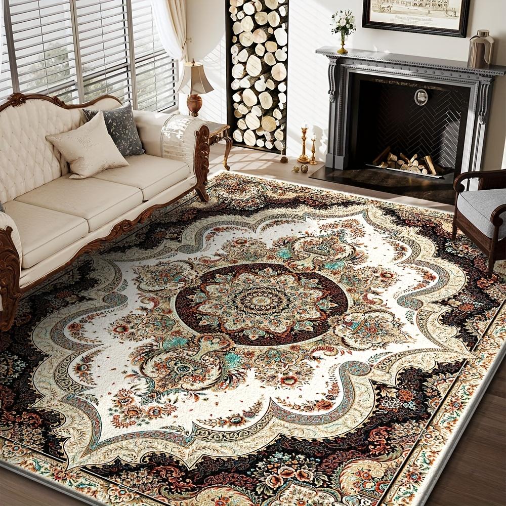 Velvet/nylon style gray coffee shop decorative floor mat, not only warm but also beautifies the space, multifunctional Persian design - soft and
