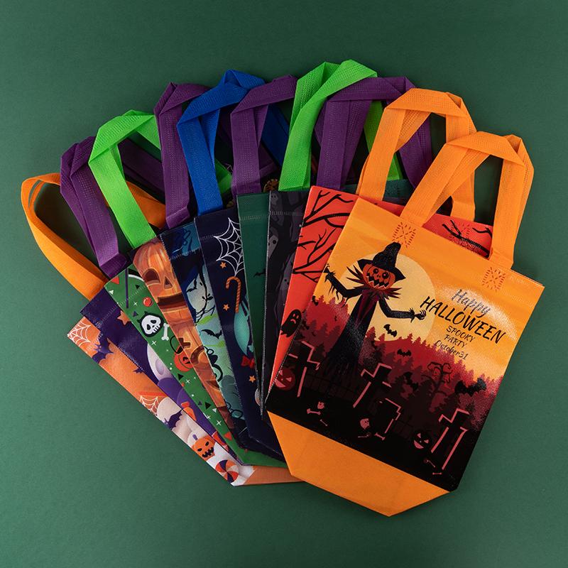 Trick or Treat,Halloween,Pumpkin,Party Supplies,Skeleton Design,Candy,Cookie,Pack,Non Woven Gift Bags,12/30pcs