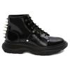 Alexander McQueen  Tread Slick Lace Up Boot Black Spikes Women Sneakers Silver 685692-WHZ85-1081