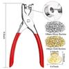 ABBY-401Pcs 1/4Inch 6Mm Grommet Eyelet Pliers Kit, Grommet Tool Kit With 400 Metal Eyelets In Gold And Silver,Eyelet Grommets