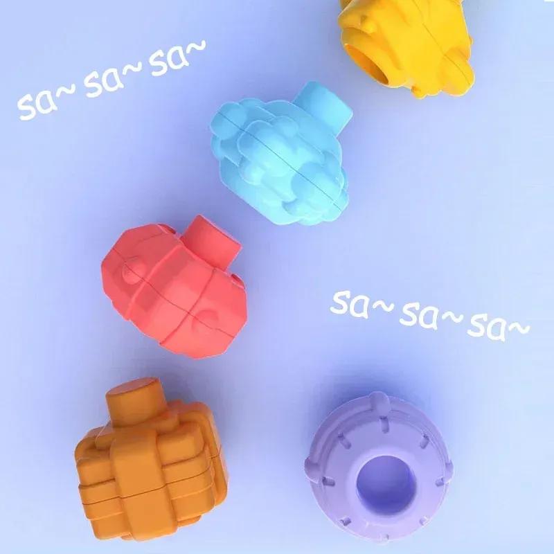 Baby Montessori Formbausteine Sortierspiel Säuglings Sinneslernspielzeug Bunte Stapel- und Ziehspiele für Kleinkinder Früherziehung