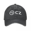 White CZ Guns Logo Baseball Cap Classic Distressed Cotton Snapback Cap Men Women Outdoor Hats Cap