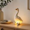 Cute Animal Resin Figurine Creative Goose Night Light, Duck Table Lamp with Warm LED Glow, Funny Matte Finish Decor for Bedroom Bedside,