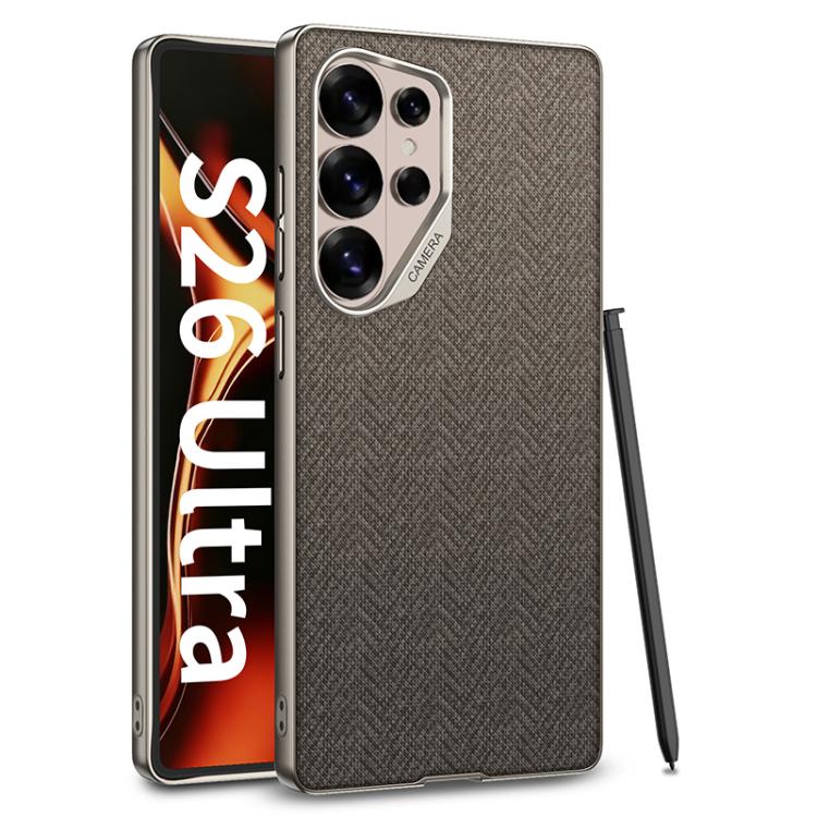 GKK Large Camera Hole Metal Paint Skin Feel Vegan Leather Nylon Fabric Phone Case, Without Pen For Samsung Galaxy S26 Ultra 5G