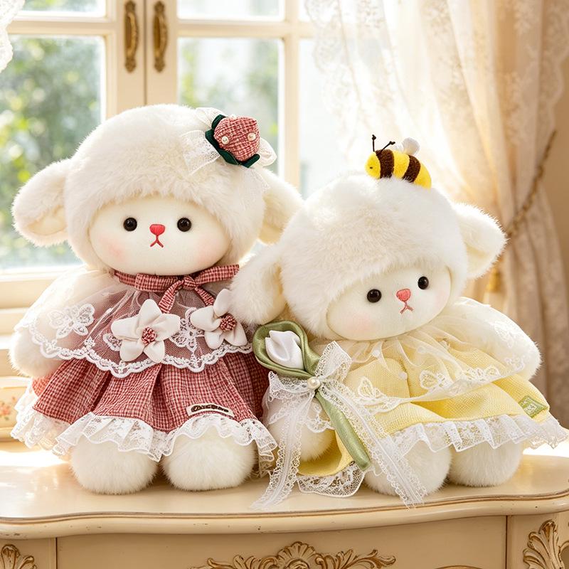 Cute Lolita Lamb Plush Toy - Soothing Woolen Doll for Children's Birthday Gift