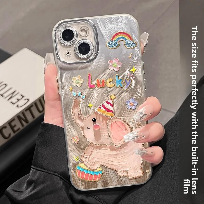Women's Feather Gauze Apple 16 Pro Max Phone Case 15 Pro Niche 14 Plus High-end Feel 13 Full Coverage Soft Case 12
