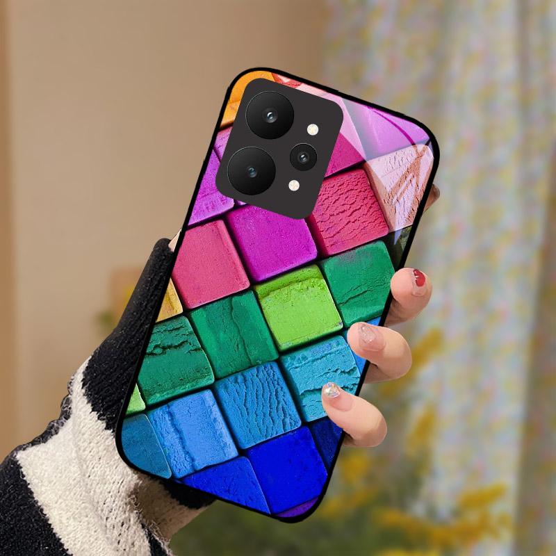 Luxus Gehärtetes Glas Hülle Für Realme 15 5G RMX5106 RMX5105 Handyhülle Vollständig Schützend Stoßfest Hülle Fundas Cartoon Capa