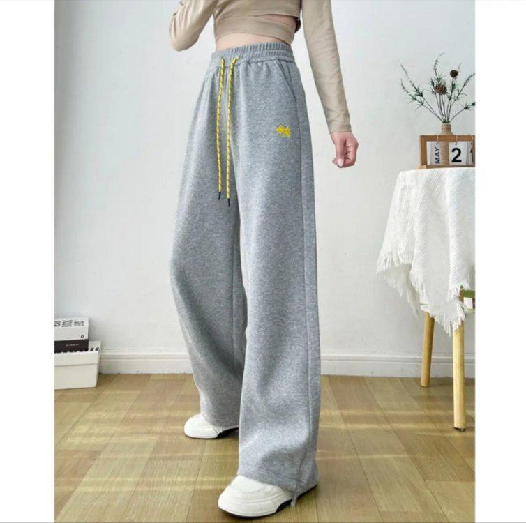 Herbst Damen Jogginghose: Vielseitig, mit Bündchen, Kordelzug, gerades Bein, Freizeitkleidung