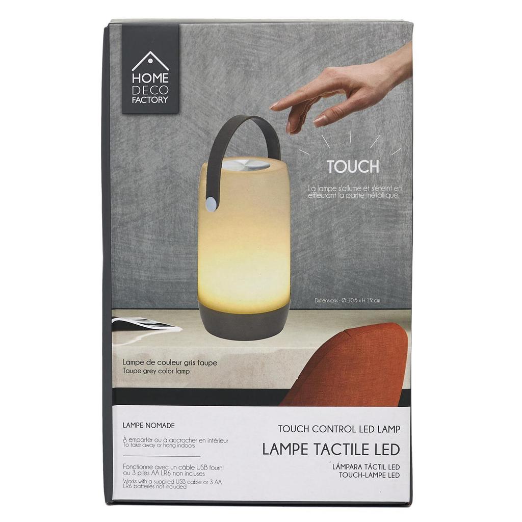 Poire LED gray TOUCHSCREEN LAMP, battery/USB