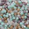 1000pcs 3*4mm Mix Color Rondelle Faceted Glass Beads Loose Spacer Crystal Round Beads for Jewelry Making DIY Necklace Bracelet