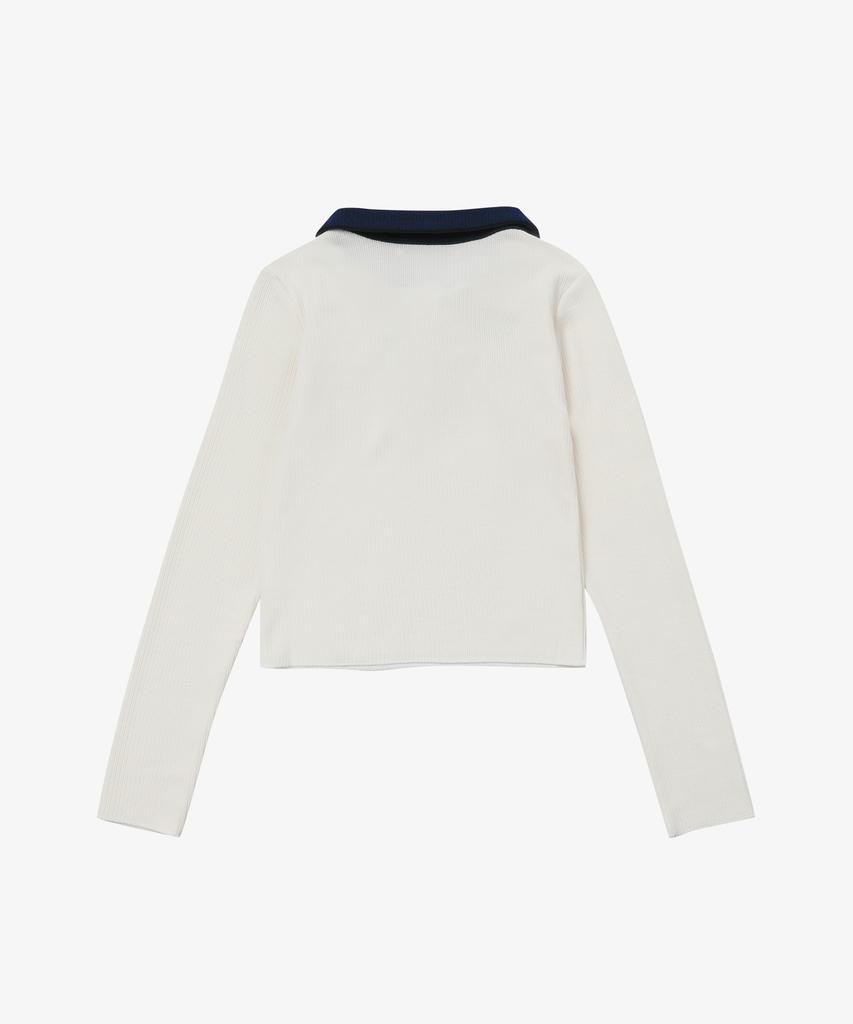 Solteuaenchokollis Contrast Collar Knit Ivory 4W2416001