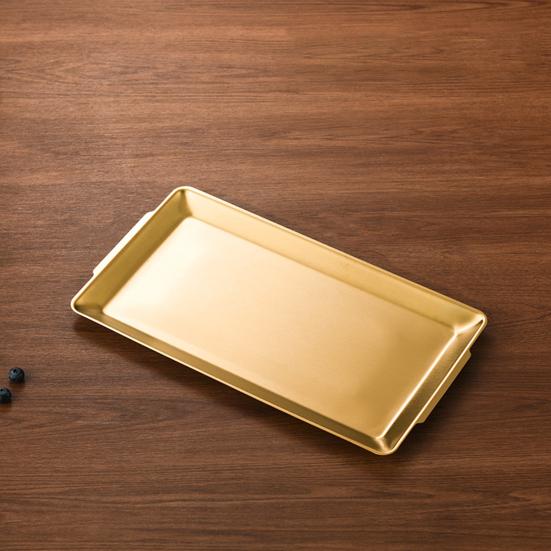 Stainless Steel BBQ Serving Tray Heavy Duty Rectangular Serving Platter with Handles Dishwasher Safe