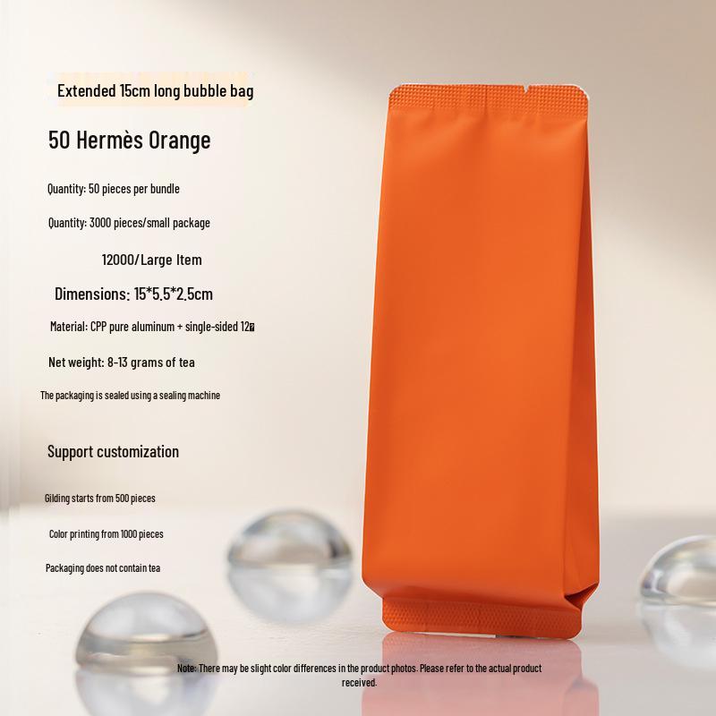 8g Extra Thick Aluminum Foil Tea Bag for Yancha, Phoenix Dancong, Black Tea & Rougui