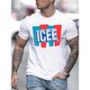 European Size Men' Summer Short Sleeve T-Shirt with Letter '' Print - Casual Round Neck Breathable Top, Regular Fit for Hot Weather, Machine Washable