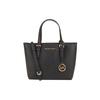 New MICHAEL KORS Jet Set Cow Leather Tote Bag Shopping Bag Handbag Shoulder Bag Small Size Women's Pure Black 35T9GTVT0L-BLACK