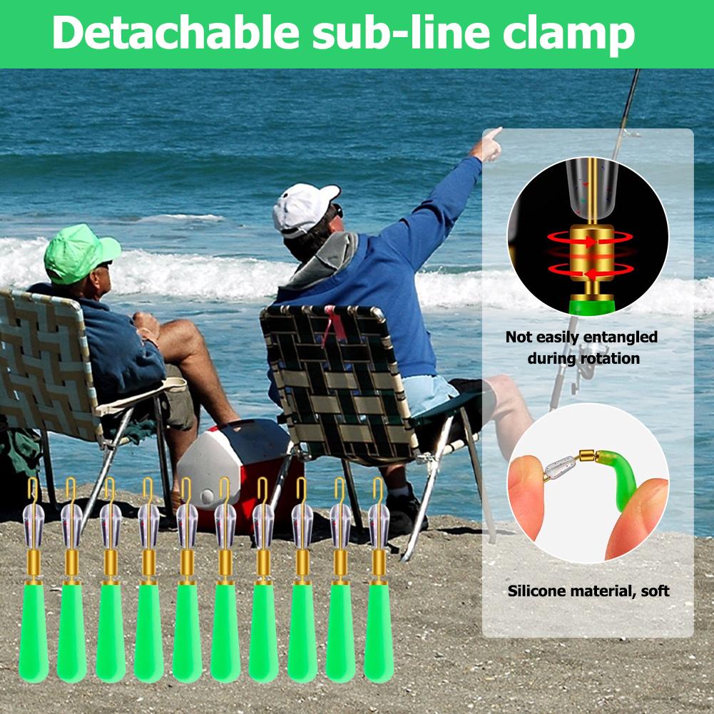 Silicone Fishing Floats Seat Quick Change Rotation Fast Fish Float Seat Fishing Accessories Copper Head Fishing Line Clip