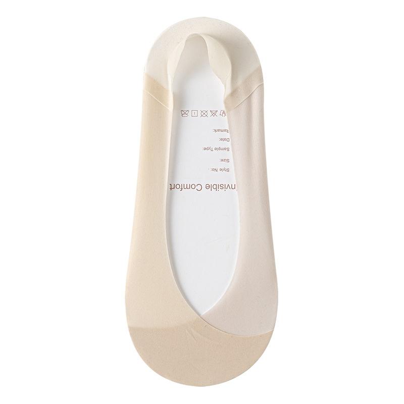 Boat Sock Women's Anti-slip and Non-falling, Summer Cross-stitch Anti-odor Pure Cotton Base Ice Silk Shallow Mouth Versatile Invisible Socks