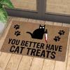 Black Kitten Doormat Hold Blood Knife You Better Have Cat Printed Rugs for Living Room Indoor Welcome Funny Doormat Home Decor